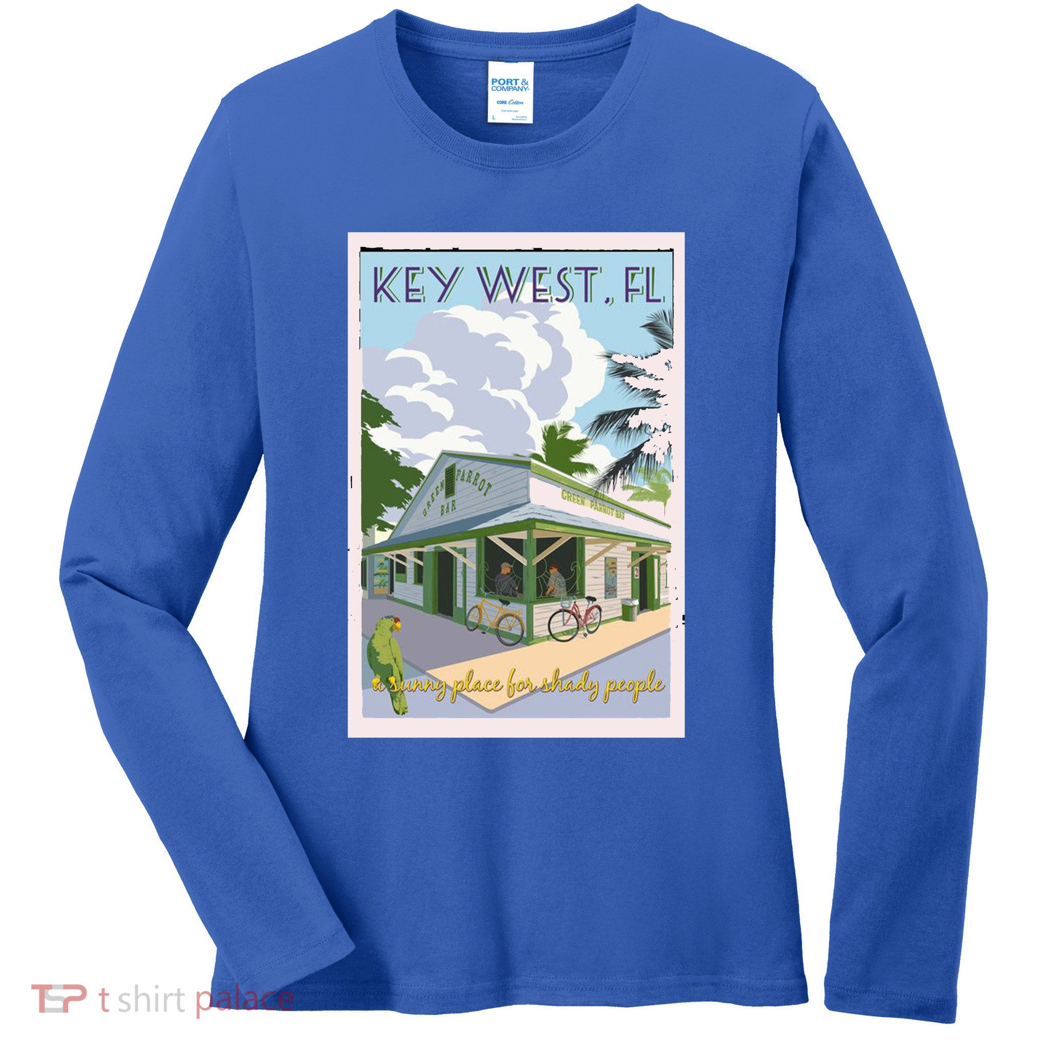 Key West Florida Vintage Travel Poster Ladies Long Sleeve Shirt