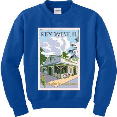 Key West Florida Vintage Travel Poster Kids Sweatshirt
