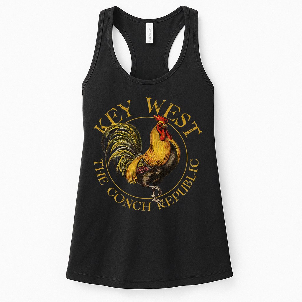 Key West Florida Vintage Rooster Design Souvenir Womens Tank Top