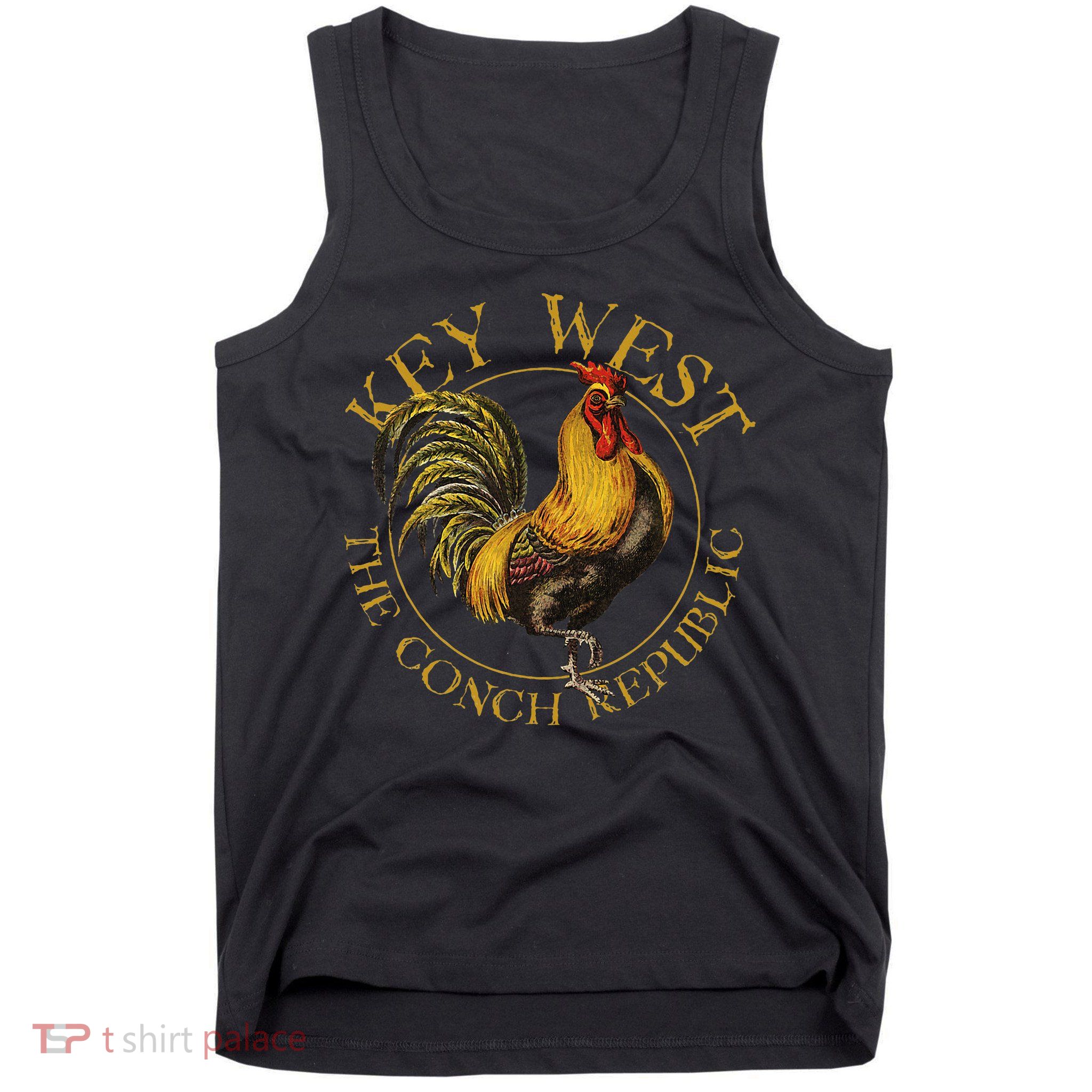 Key West Florida Vintage Rooster Design Souvenir Tank Top