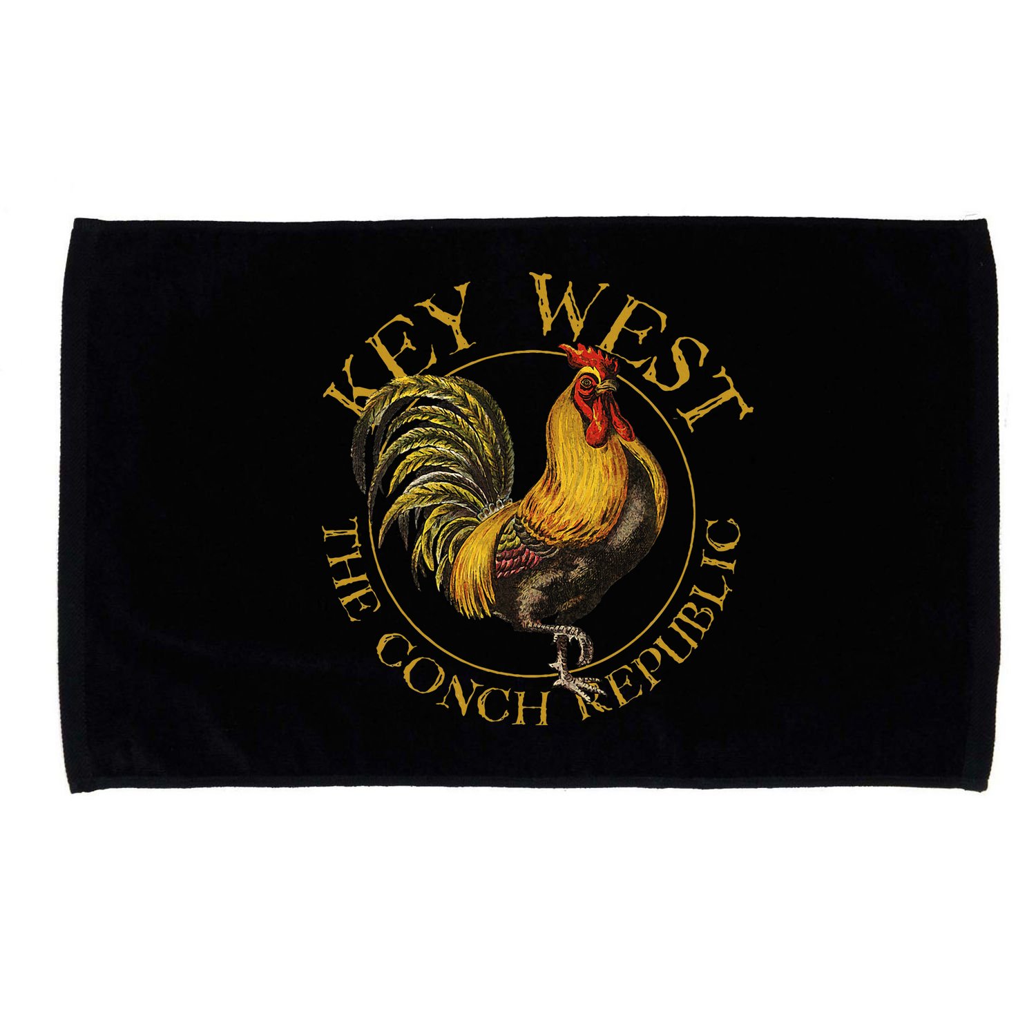 Key West Florida Vintage Rooster Design Souvenir Microfiber Hand Towel