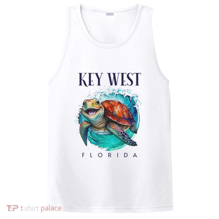 Key West Florida Watercolor Happy Sea Turtle PosiCharge Competitor Tank
