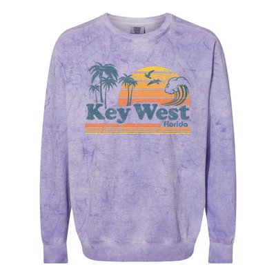 Key West Florida Beach Vintage Spring Break Vacation Retro Colorblast Crewneck Sweatshirt