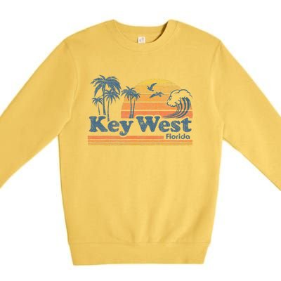 Key West Florida Beach Vintage Spring Break Vacation Retro Premium Crewneck Sweatshirt