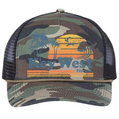 Key West Florida Beach Vintage Spring Break Vacation Retro Retro Rope Trucker Hat Cap