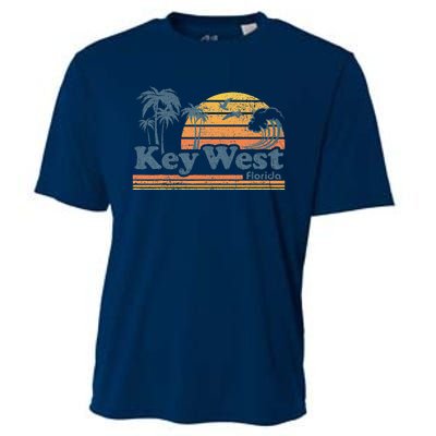 Key West Florida Beach Vintage Spring Break Vacation Retro Cooling Performance Crew T-Shirt