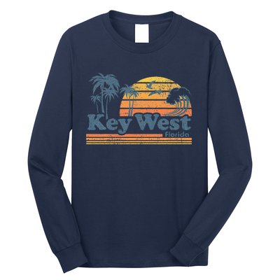 Key West Florida Beach Vintage Spring Break Vacation Retro Long Sleeve Shirt