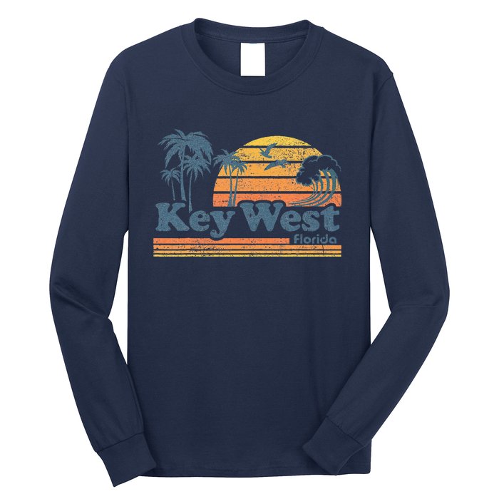 Key West Florida Beach Vintage Spring Break Vacation Retro Long Sleeve Shirt