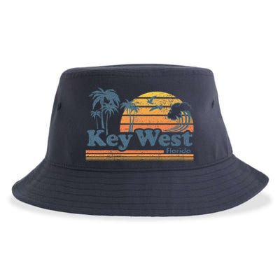 Key West Florida Beach Vintage Spring Break Vacation Retro Sustainable Bucket Hat