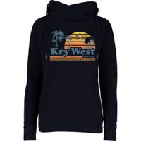 Key West Florida Beach Vintage Spring Break Vacation Retro Womens Funnel Neck Pullover Hood