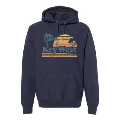 Key West Florida Beach Vintage Spring Break Vacation Retro Premium Hoodie