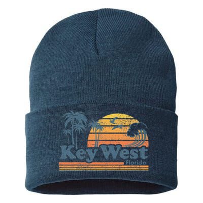 Key West Florida Beach Vintage Spring Break Vacation Retro Sustainable Knit Beanie