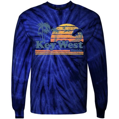 Key West Florida Beach Vintage Spring Break Vacation Retro Tie-Dye Long Sleeve Shirt