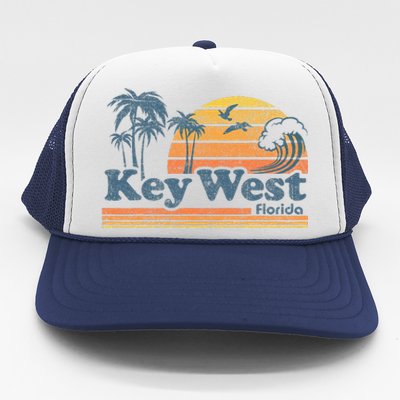 Key West Florida Beach Vintage Spring Break Vacation Retro Trucker Hat