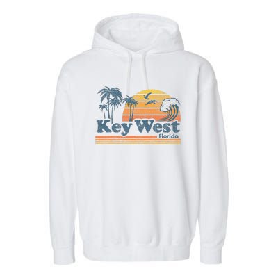 Key West Florida Beach Vintage Spring Break Vacation Retro Garment-Dyed Fleece Hoodie