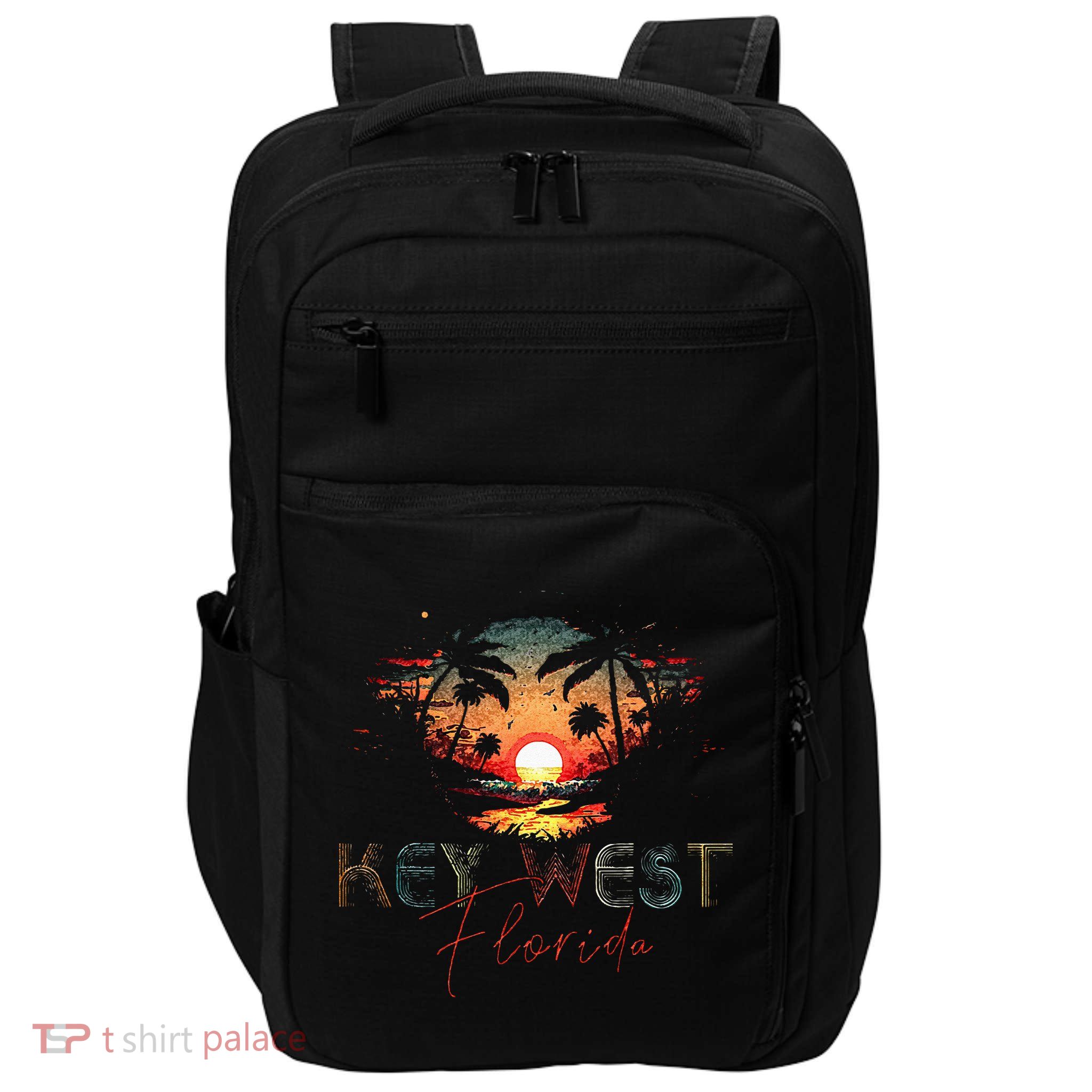KEY WEST Florida Vintage Retro Sunset Beach Men Women Gifts Impact Tech Backpack