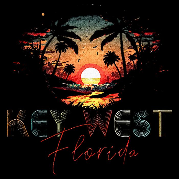 KEY WEST Florida Vintage Retro Sunset Beach Men Women Gifts Womens T-Shirt
