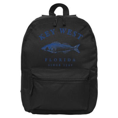 Key West Florida Vintage Fishing 16 in Basic Backpack