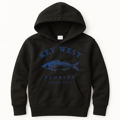 Key West Florida Vintage Fishing Kids Hoodie