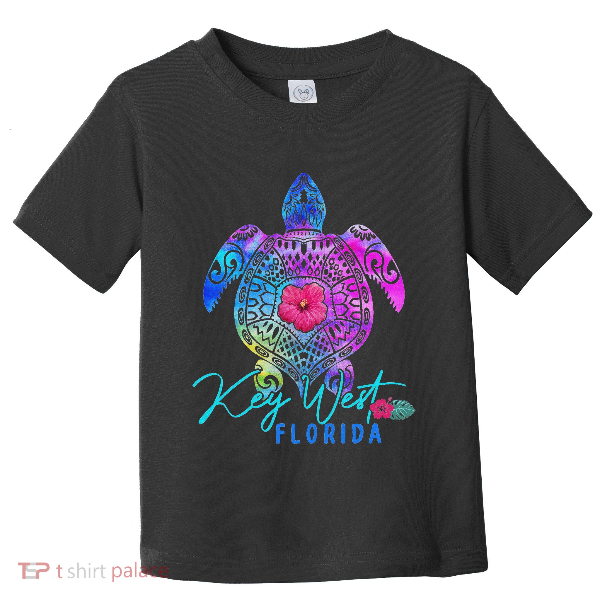 Key West Florida Tie Dye Sea Turtle Vacation 2023 Toddler T-Shirt
