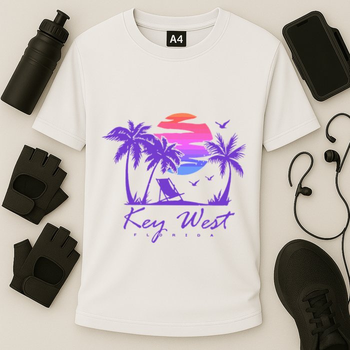 Key West Florida Spring Break Vacation Cooling Performance Crew T-Shirt