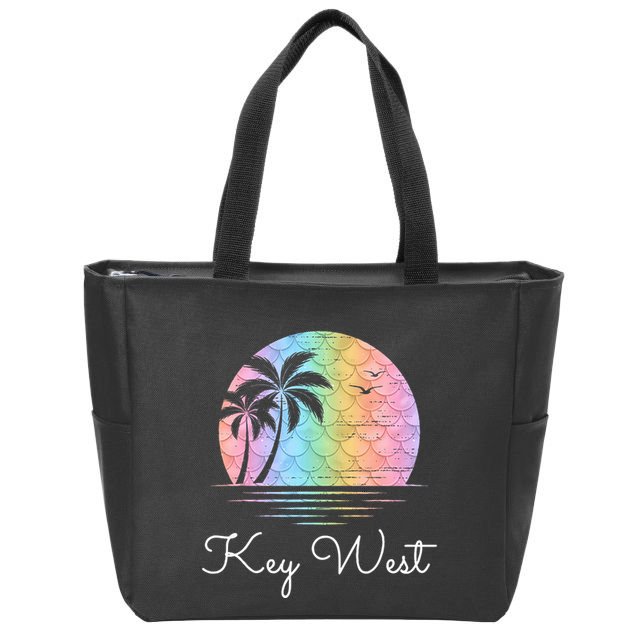 Key West Florida Vacation Beach Mermaid Family Matching Zip Tote Bag