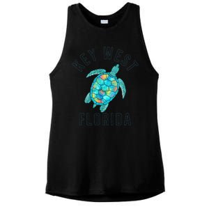 Key West Florida Sea Turtle Ladies PosiCharge Tri-Blend Wicking Tank