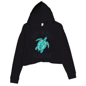 Key West Florida Sea Turtle Crop Fleece Hoodie