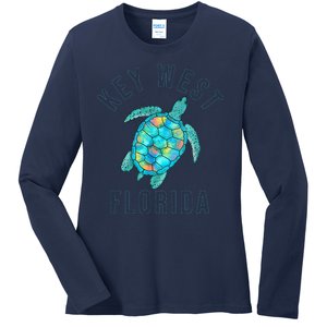 Key West Florida Sea Turtle Ladies Long Sleeve Shirt