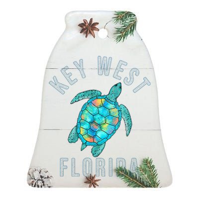 Key West Florida Sea Turtle Ceramic Bell Ornament