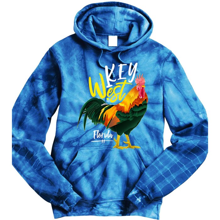 Key West Florida Keys Rooster Vacation Cruise Souvenir Gift Great Gift Tie Dye Hoodie