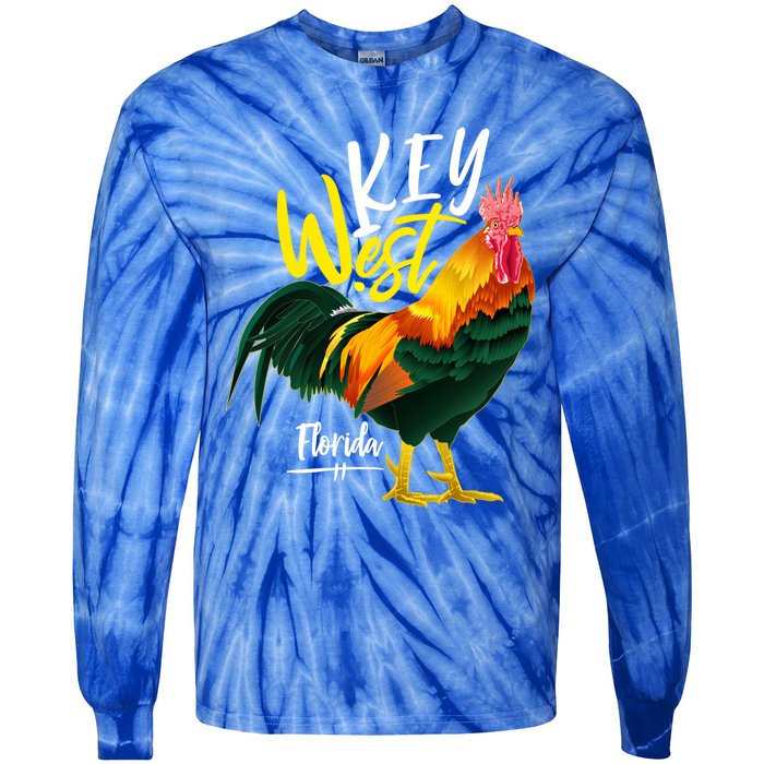 Key West Florida Keys Rooster Vacation Cruise Souvenir Gift Great Gift Tie-Dye Long Sleeve Shirt