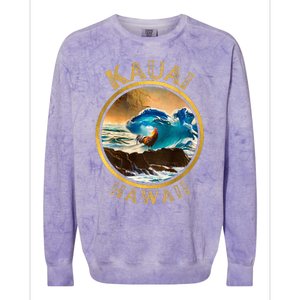 Kauai Wave Front Back Surf Chicken Rooster Ocean Beauty Colorblast Crewneck Sweatshirt