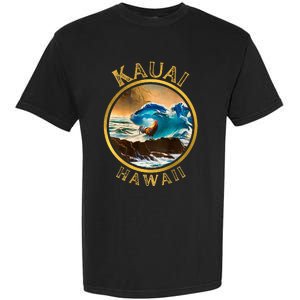 Kauai Wave Front Back Surf Chicken Rooster Ocean Beauty Garment-Dyed Heavyweight T-Shirt