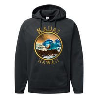 Kauai Wave Front Back Surf Chicken Rooster Ocean Beauty Performance Fleece Hoodie