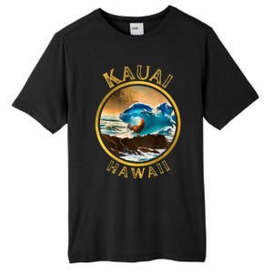 Kauai Wave Front Back Surf Chicken Rooster Ocean Beauty Tall Fusion ChromaSoft Performance T-Shirt