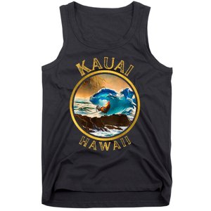 Kauai Wave Front Back Surf Chicken Rooster Ocean Beauty Tank Top