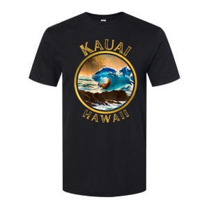 Kauai Wave Front Back Surf Chicken Rooster Ocean Beauty Softstyle CVC T-Shirt