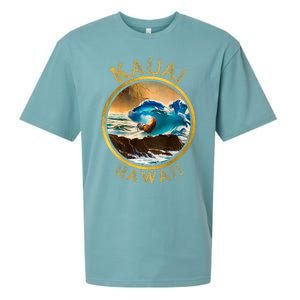 Kauai Wave Front Back Surf Chicken Rooster Ocean Beauty Sueded Cloud Jersey T-Shirt