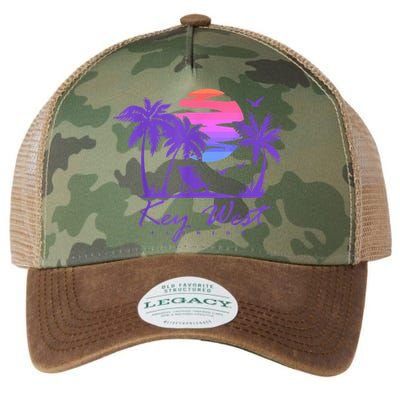 KEY WEST FLORIDA Spring Break Vacation Retro Vintage Sunset Legacy Tie Dye Trucker Hat