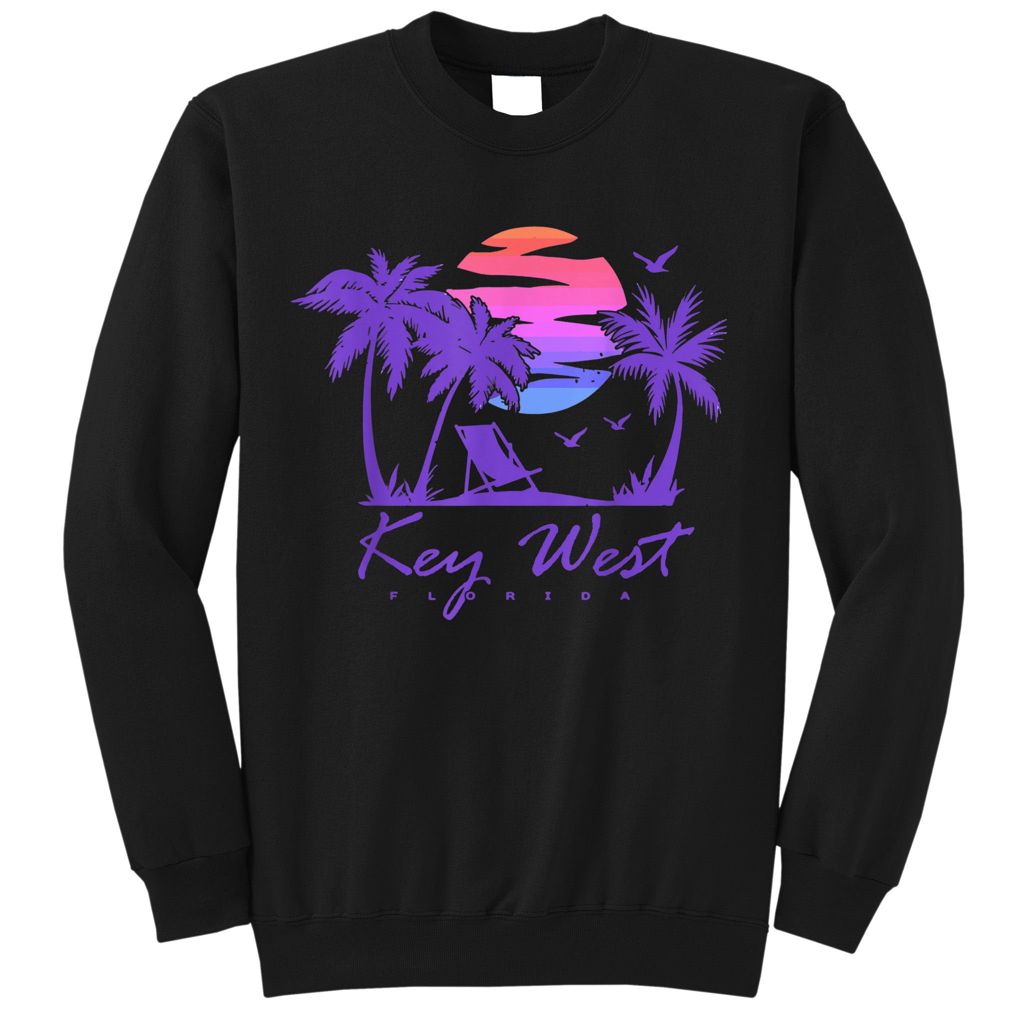 KEY WEST FLORIDA Spring Break Vacation Retro Vintage Sunset Sweatshirt