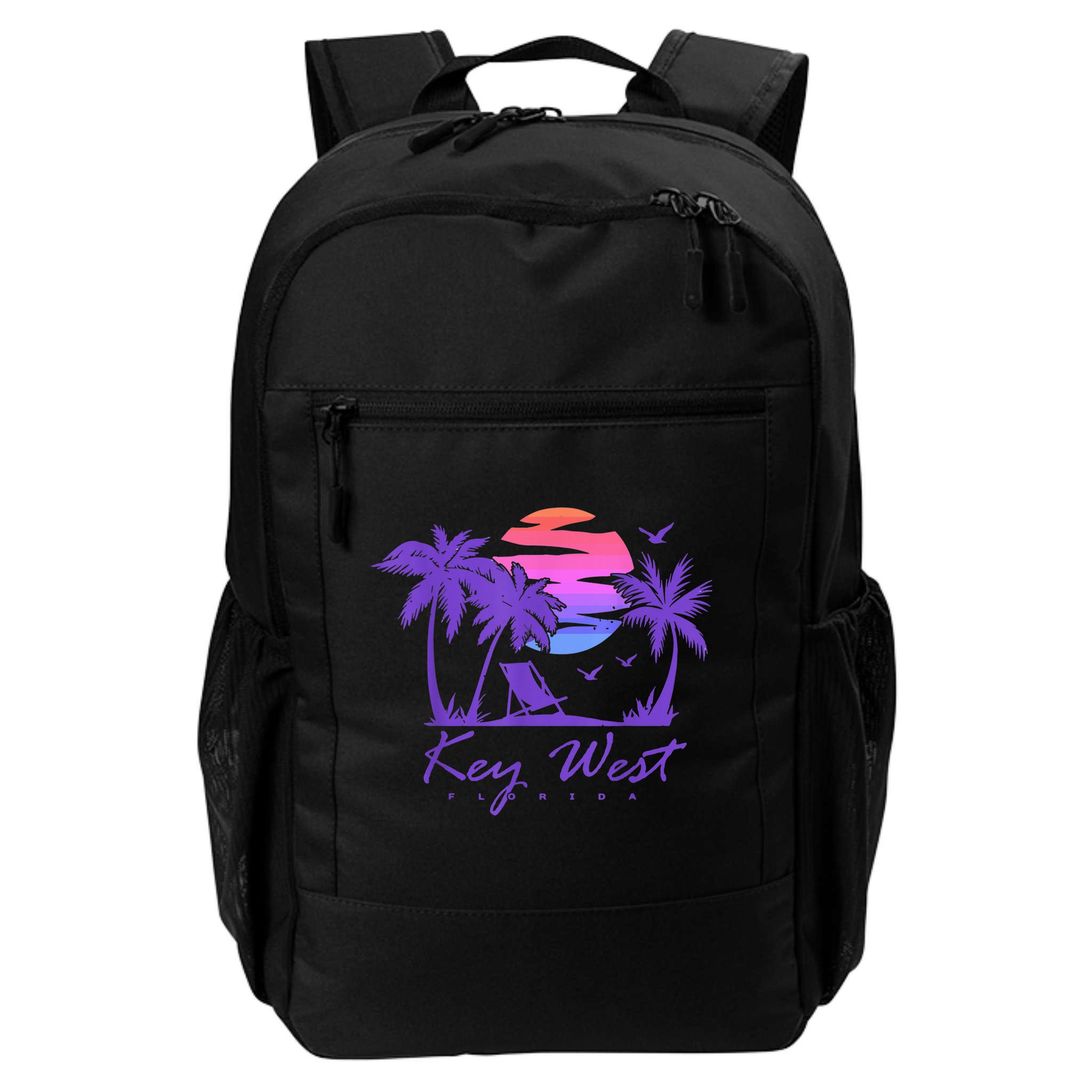 KEY WEST FLORIDA Spring Break Vacation Retro Vintage Sunset Backpack