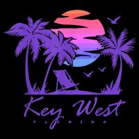 KEY WEST FLORIDA Spring Break Vacation Retro Vintage Sunset Button