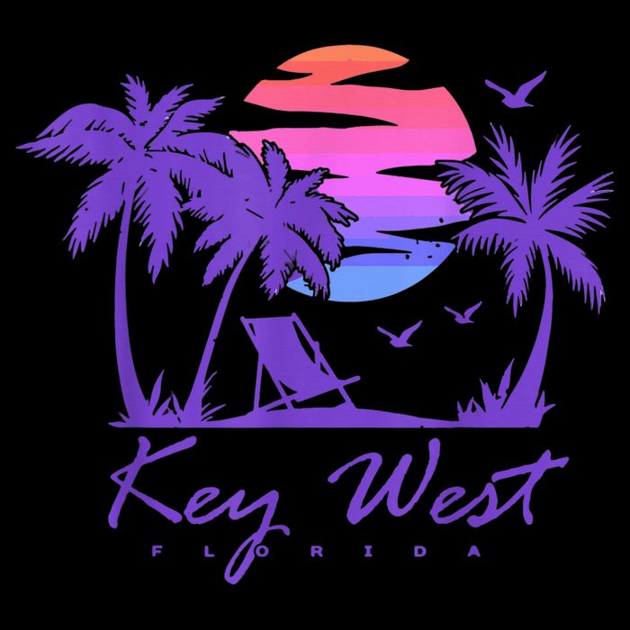 KEY WEST FLORIDA Spring Break Vacation Retro Vintage Sunset Button