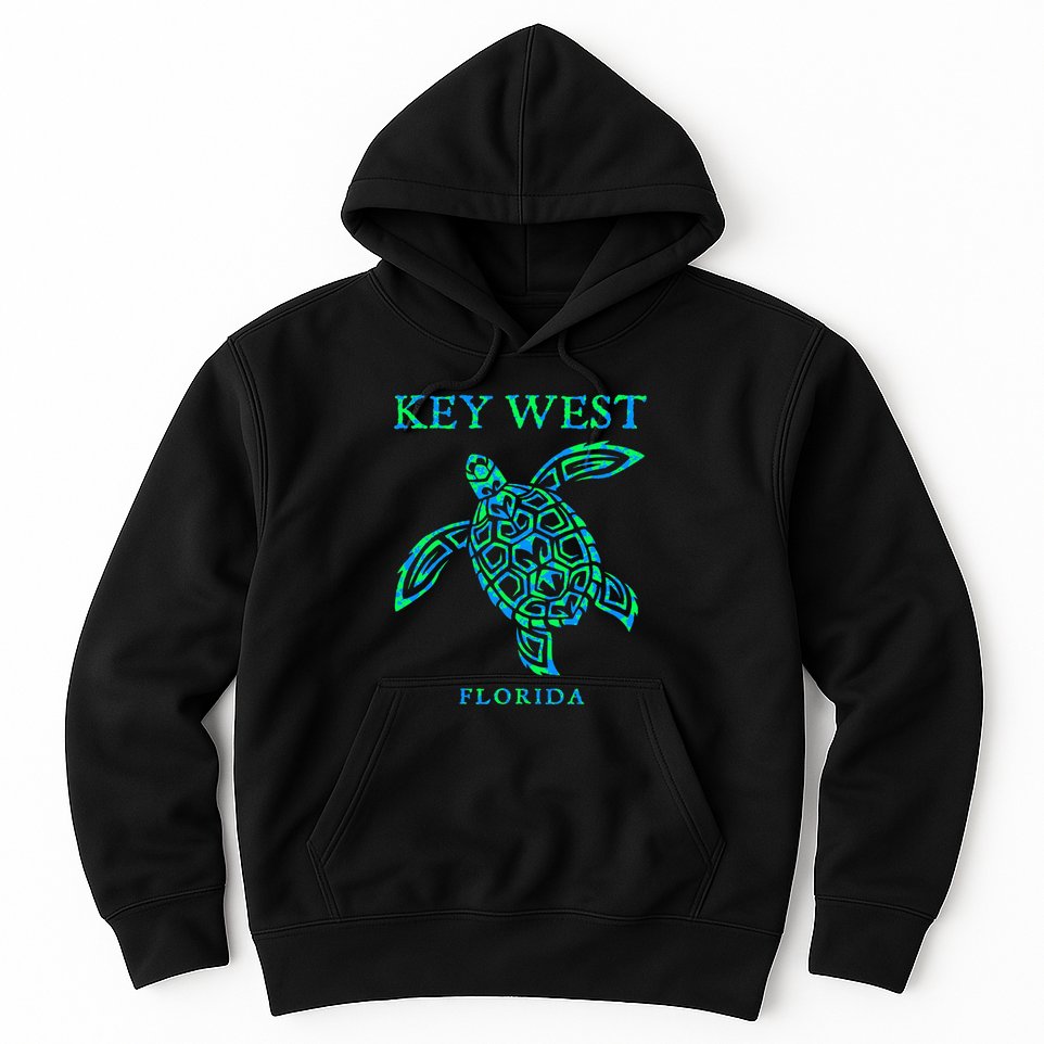 Key West Florida Sea Turtle Retro Boy Girl Vacation Souvenir Hoodie