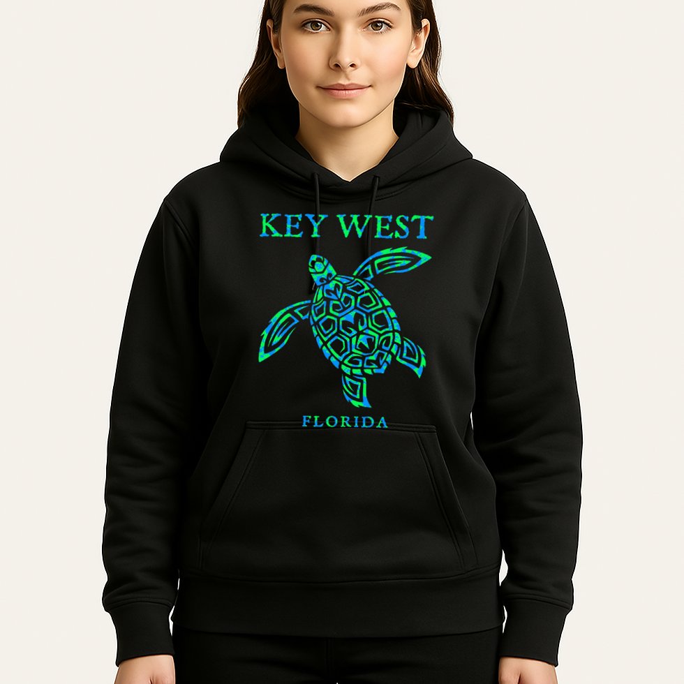 Key West Florida Sea Turtle Retro Boy Girl Vacation Souvenir Hoodie