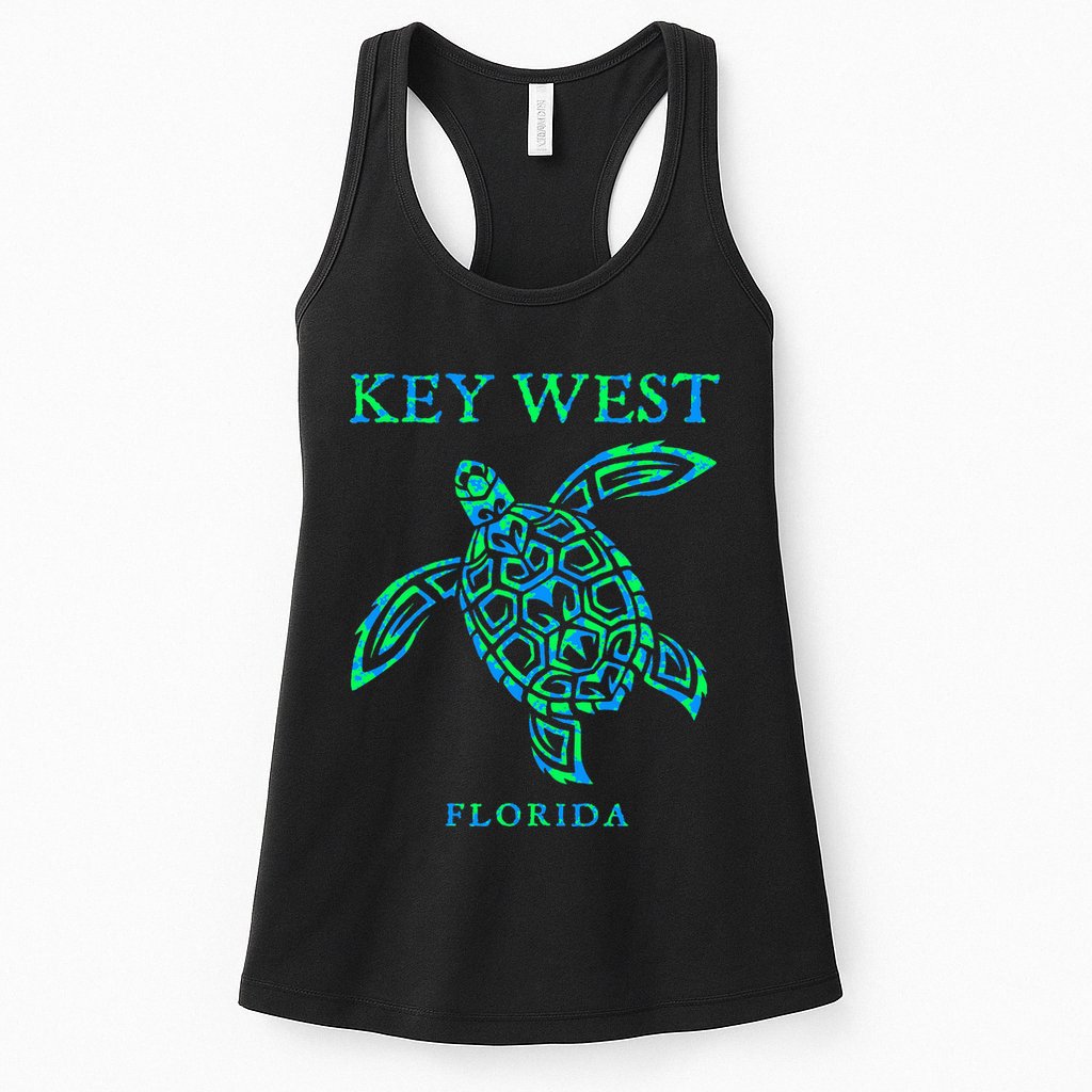 Key West Florida Sea Turtle Retro Boy Girl Vacation Souvenir Womens Tank Top
