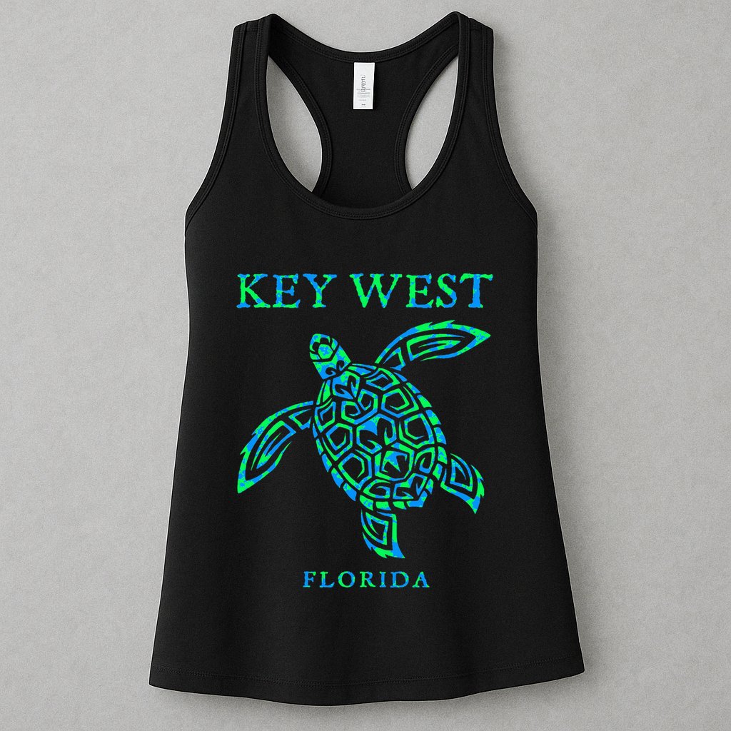 Key West Florida Sea Turtle Retro Boy Girl Vacation Souvenir Womens Tank Top