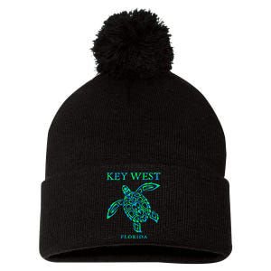 Key West Florida Sea Turtle Retro Boy Girl Vacation Souvenir Pom Pom 12in Knit Beanie