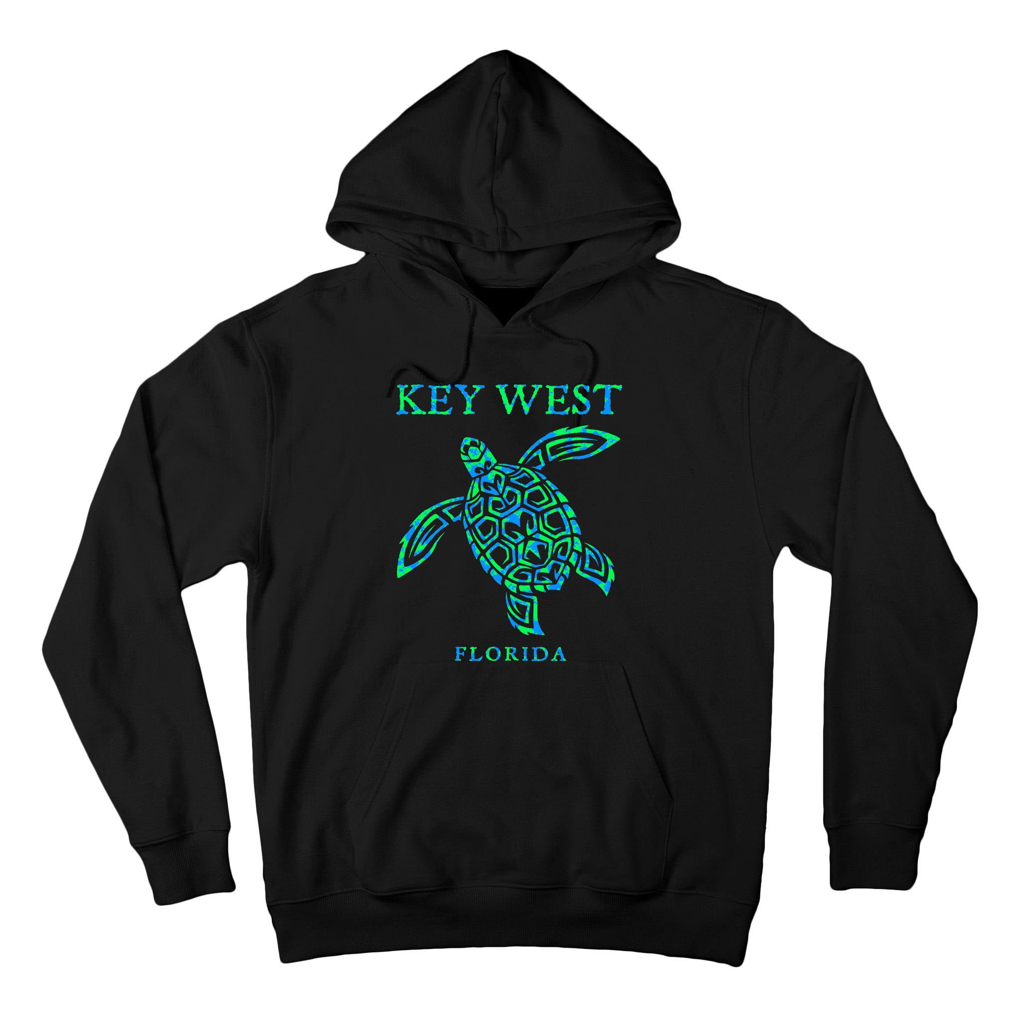 Key West Florida Sea Turtle Retro Boy Girl Vacation Souvenir Tall Hoodie